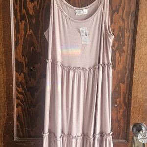 Maurices Brown Sleeveless Tiered Dress
